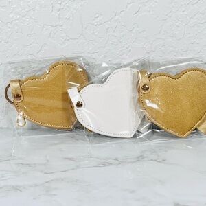3 Heart Shaped Mirror Bag Charm Keychain